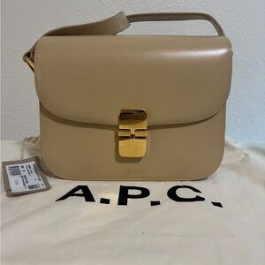 A.P.C. Beige Leather Crossbody Bag